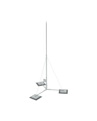 Вольностоящая молниеприемная мачта составная H9,2 м неразборное основание HD КМ-Профиль (TVMR-H9.2 HD) в Белгороде Монтажные материалы Pintop.ru