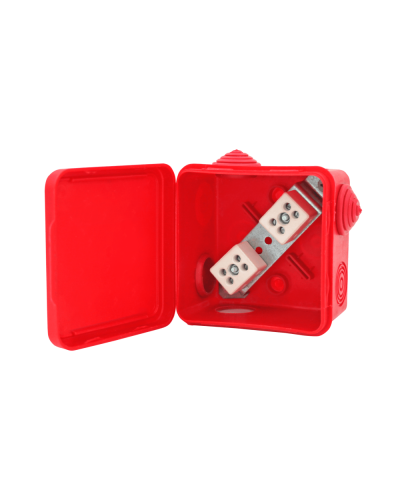 Коробка распределительная огнестойкая КРОПС-П3, IP54, габаритные размеры 80х80х50 мм, для кабелей сечением до 2,5 мм2, 6 клемм КМ-Профиль (FRJB-KM-P3-2.5-06-КРОПС-IP54) в Белгороде Распределительные коробки Pintop.ru