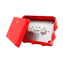 Коробка распределительная огнестойкая КРОПС-П5, IP54, габаритные размеры 190х140х70 мм, для кабелей сечением до 6 мм2, 12 клемм КМ-Профиль (FRJB-KM-P5-6-12-КРОПС-IP54)