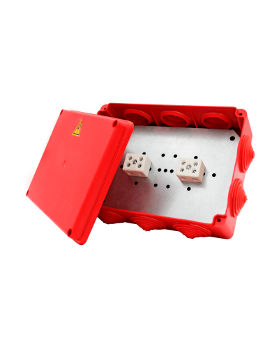 Коробка распределительная огнестойкая КРОПС-П6, IP55, габаритные размеры 240х195х90 мм, для кабелей сечением до 10 мм2, 6 клемм КМ-Профиль (FRJB-KM-P6-10-06-КРОПС-IP55) в Белгороде Распределительные коробки Pintop.ru