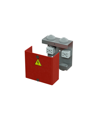 Коробка распределительная огнестойкая КРОПС, IP41, габаритные размеры 80х80х35 мм, для кабелей сечением до 4 мм2, 2 клеммы КМ-Профиль (FRJB-KM-ST1-4-02-КРОПС-IP41) в Белгороде Распределительные коробки Pintop.ru