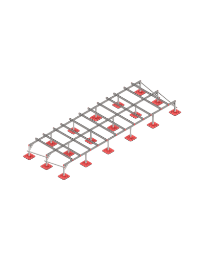 Опорная конструкция для установки оборудования TECHNORAPTOR FOOT 6000х2000 КМ-профиль (KM-TR-F-SSEI-6000-2000) в Белгороде Системы видеонаблюдения Pintop.ru