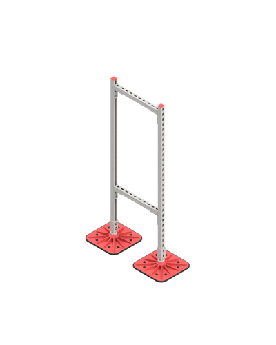 Опорная конструкция для горизонтальных прямоугольных воздуховодов и металлических лотков кабеленесущих систем TECHNORAPTOR FOOT 500х1500 КМ-профиль (KM-TR-F-SSHRAD-500-1500) в Белгороде Системы видеонаблюдения Pintop.ru