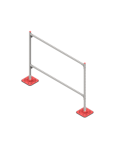 Опорная конструкция для горизонтальных прямоугольных воздуховодов и металлических лотков кабеленесущих систем TECHNORAPTOR FOOT 2000х1500 КМ-профиль (KM-TR-F-SSHRAD-2000-1500) в Белгороде Системы видеонаблюдения Pintop.ru