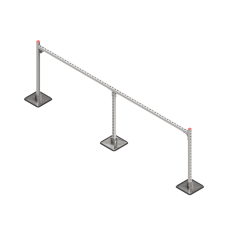 Опорная конструкция для горизонтальных прямоугольных воздуховодов и металлических лотков кабеленесущих систем TECHNORAPTOR STEELFOOT 3000х1000 КМ-профиль (KM-TR-STF-SSHRAD-3000-1000)