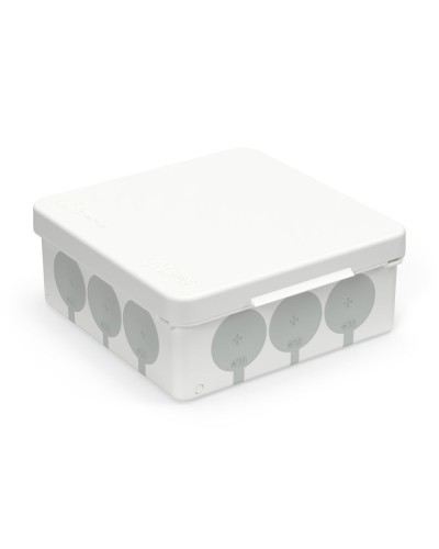 Коробка распред. 60-0303-9003с двухкомп. (HF) белая с серым 100х100х40 (90шт/кор) Промрукав (60-0303-9003с) в Белгороде Распределительные коробки Pintop.ru