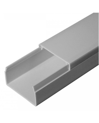 Кабель-канал серый RAL 7035 2-й замок в п/э 40х40 (60м/уп) Промрукав (PR03.0076) в Белгороде Кабель-канал Pintop.ru