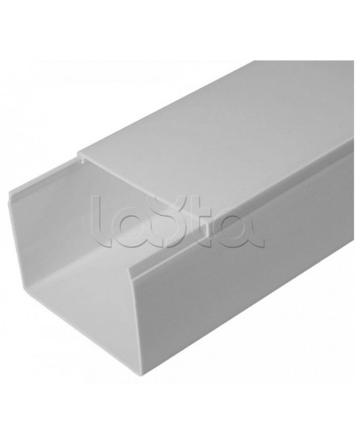 Кабель-канал серый RAL 7035 2-й замок в п/э 80х60 (18м/уп) Промрукав (PR03.0080) в Белгороде Кабель-канал Pintop.ru