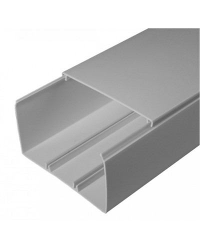 Кабель-канал серый RAL 7035 2-й замок в п/э 100х60 (16м/уп) Промрукав (PR03.0082) в Белгороде Кабель-канал Pintop.ru