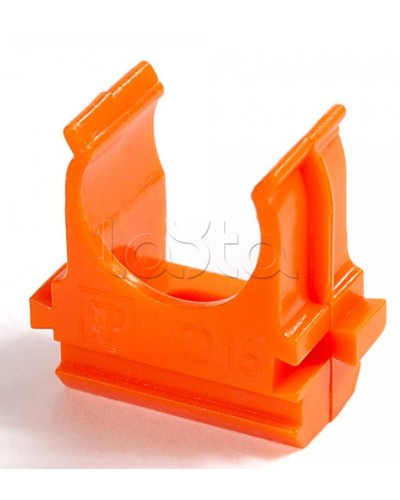 Крепёж-клипса для труб АБС-пластик оранжевая д20 в малой упаковке (10шт/1000шт уп/кор) Промрукав (PR13.0067) в Белгороде Держатели, клипсы, скобы Pintop.ru