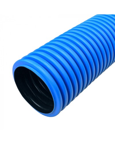 Труба гофр. двуст. ПНД жесткая тип 1250 (SN18) синяя d160 мм 5,7м (22,8м/уп) Промрукав (PR15.01056) в Белгороде Труба гофрированная Pintop.ru