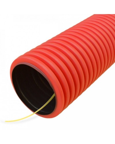 Труба гофрированная двустенная ПНД гибкая тип 750 (SN24) с/з красная д75 (50м/уп) Промрукав (PR15.0176) в Белгороде Труба гофрированная Pintop.ru