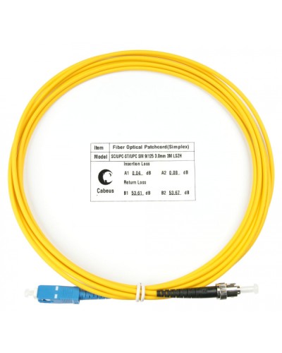 Шнур оптический simplex SC-ST 9/125 sm 3м LSZH Cabeus FOP(s)-9-SC-ST-3m в Белгороде Патч-корды оптические Pintop.ru