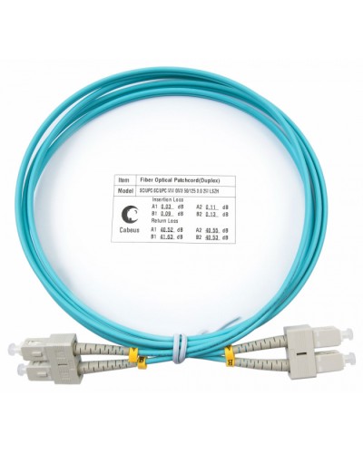 Шнур оптический duplex SC-SC 50/125 mm OM3 2м LSZH Cabeus FOP-50-SC-SC-2m в Белгороде Патч-корды и пигтейлы Pintop.ru