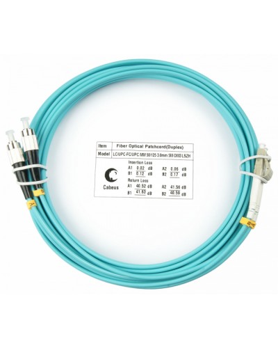 Шнур оптический duplex LC-FC 50/125 mm OM3 10м LSZH Cabeus FOP-50-LC-FC-10m в Белгороде Патч-корды и пигтейлы Pintop.ru