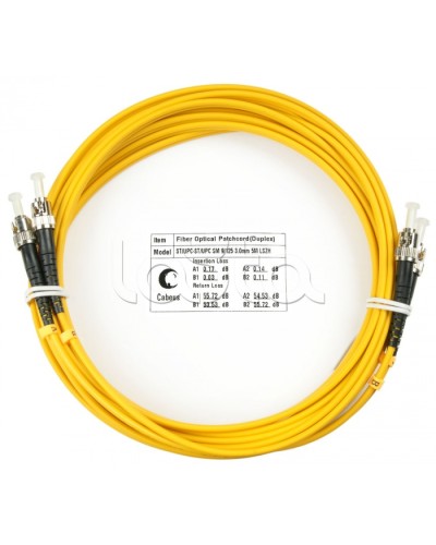 Шнур оптический duplex ST-ST 9/125 sm 7м LSZH Cabeus FOP(d)-9-ST-ST-7m в Белгороде Патч-корды оптические Pintop.ru