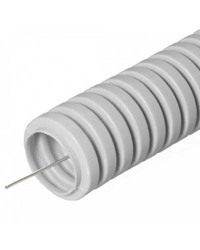 Труба гофрированная ПВХ тяжелая 750 Н серая с/з д20 (50м/уп) Промрукав (PR.0120415) в Белгороде Труба гофрированная Pintop.ru