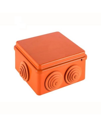 JBS100 Коробка огн. E110, о/п 100х100х55мм, без галогена, 6 вых., IP55, 10P, (0,15-2,5 мм2), цвет оранж. Экопласт (43427HF) в Белгороде Распределительные коробки Pintop.ru