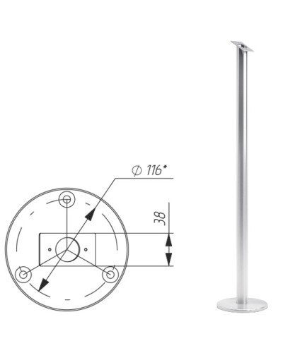 Стойка d32 (антик серебро) Oxgard в Белгороде Ограждения Pintop.ru