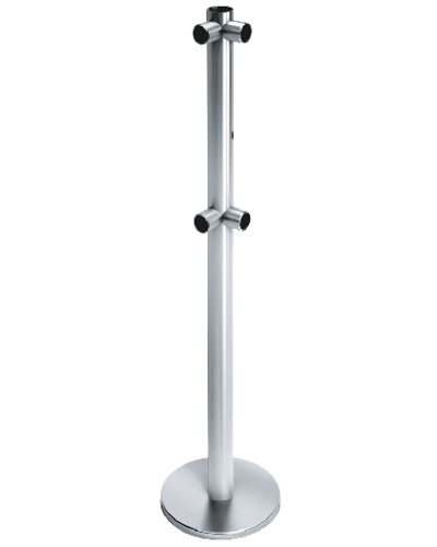 Стойка ограждения с отверстием под фиксатор L-образная, 2 муфты справа передвижная Oxgard ВЗР2442.09.12 в Белгороде Ограждения Pintop.ru