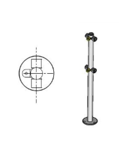 Стойка ограждения с 2-мя полупетлями под поворотную створку или секцию Т-образная по 2 муфты слева и справа Oxgard Стойка ограждения с 2-мя полупетлями Т-образная (ВЗР 1996.09.21) в Белгороде Ограждения Pintop.ru