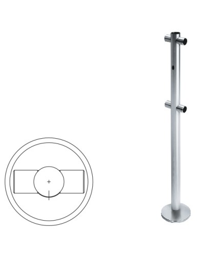 Стойка ограждения i-образная с отверстием под фиксатор (антик серебро) Oxgard в Белгороде Ограждения Pintop.ru