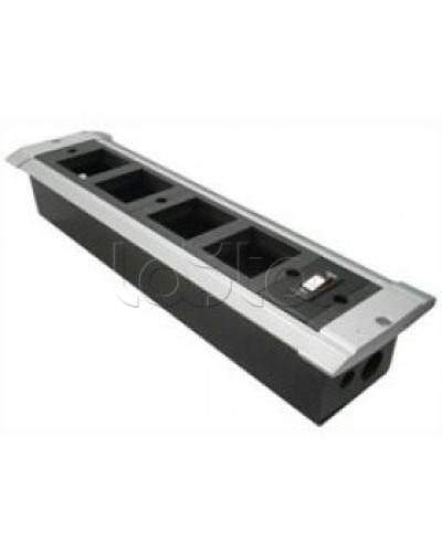 Блок настольный встраиваемый, с выключателем нагрузки на 4 модуля (45х45мм) для креп. к столу (алюмин) Экопласт 70324 в Белгороде Аксессуары для кабель-канала Pintop.ru