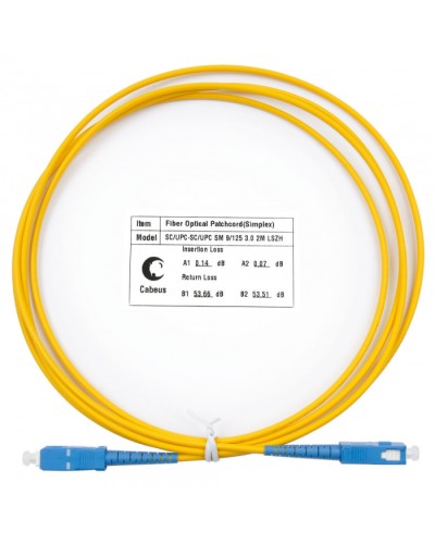 Шнур оптический simplex SC-SC 9/125 SM 2 м LSZH Cabeus FOP(s)-9-SC-SC-2M в Белгороде Патч-корды оптические Pintop.ru