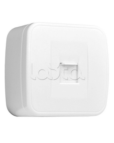 Минск Розетка RJ-45 1-местная, ОП 1А, 120В, белая EKF Basic (EGK01-035-10) в Белгороде Розетки компьютерные и телефонные Pintop.ru