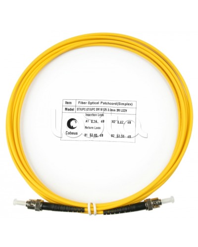 Патч-корд волоконно-оптический SM 9/125 simplex ST-ST LSZH (3 м) Cabeus FOP(s)-9-ST-ST-3M в Белгороде Патч-корды оптические Pintop.ru