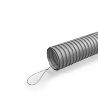 Труба гофрированная с зондом 20 мм.из ПНД, трудногорючая, безгалогенная FRHFгибкая со стальной протяжкой, цвет: светло-серый (RAL 7035) ПожТехКабель (713-102)