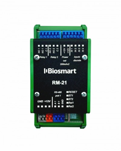 Релейный модуль BioSmart RM-21 OSDP в Белгороде Контроллеры СКУД BioSmart Pintop.ru