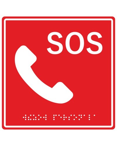 Табличка тактильная с пиктограммой SOS с трубкой Hostcall MP-010R2 в Белгороде Система оповещения и трансляции Hostcall Pintop.ru