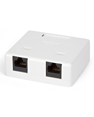 Розетка компьютерная RJ-45(8P8C) Hyperline SB1-2-8P8C-C6-WH в Белгороде Розетки компьютерные и телефонные Pintop.ru