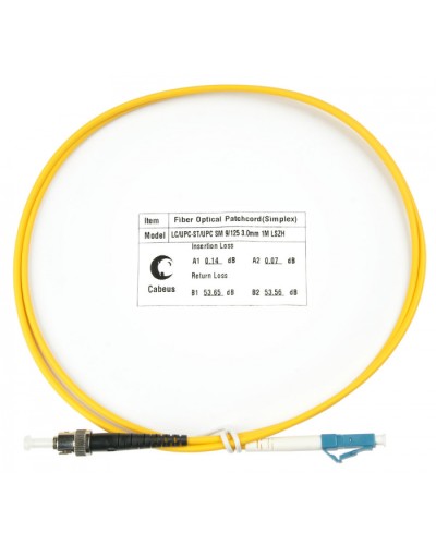 Шнур оптический simplex LC-ST 9/125 sm 1м LSZH Cabeus FOP(s)-9-LC-ST-1m в Белгороде Патч-корды оптические Pintop.ru
