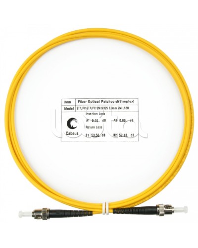 Шнур оптический simplex ST-ST 9/125 sm 2м LSZH Cabeus FOP(s)-9-ST-ST-2m в Белгороде Патч-корды оптические Pintop.ru