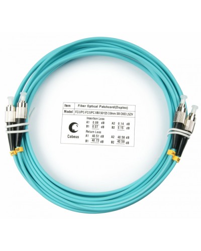 Шнур оптический duplex FC-FC 50/125 mm OM3 5м LSZH Cabeus FOP-50-FC-FC-5m в Белгороде Патч-корды и пигтейлы Pintop.ru