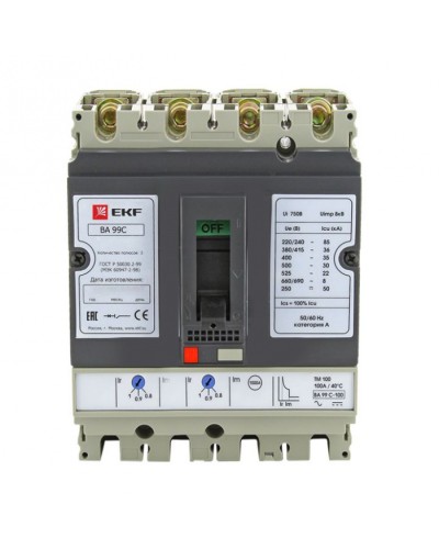 Выключатель автоматический ВА-99C (Compact NS) 250/250А 3P+N 45кА EKF PROxima (mccb99C-250-250+N) в Белгороде Электротехническое оборудование Pintop.ru